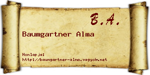 Baumgartner Alma névjegykártya